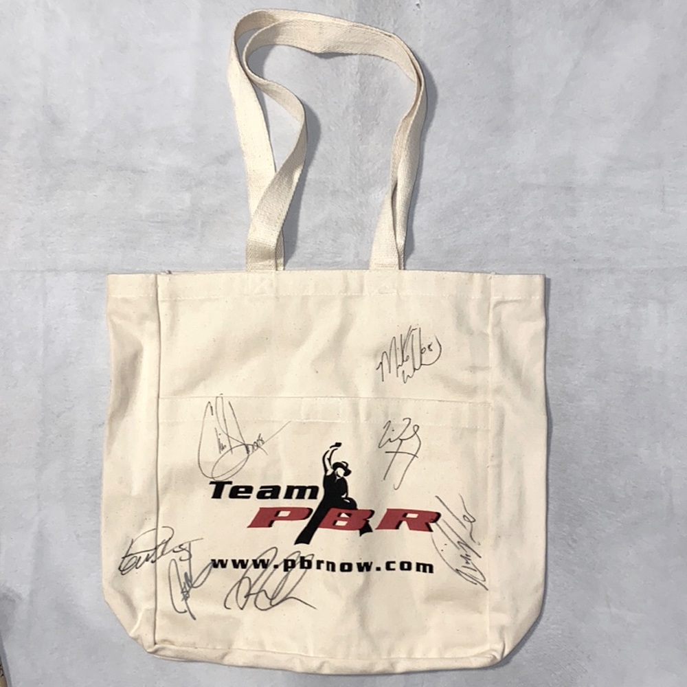2008 Team PBR- Pro Bull Riders Signed Autograghed Tote Bag~14”x16”x5”